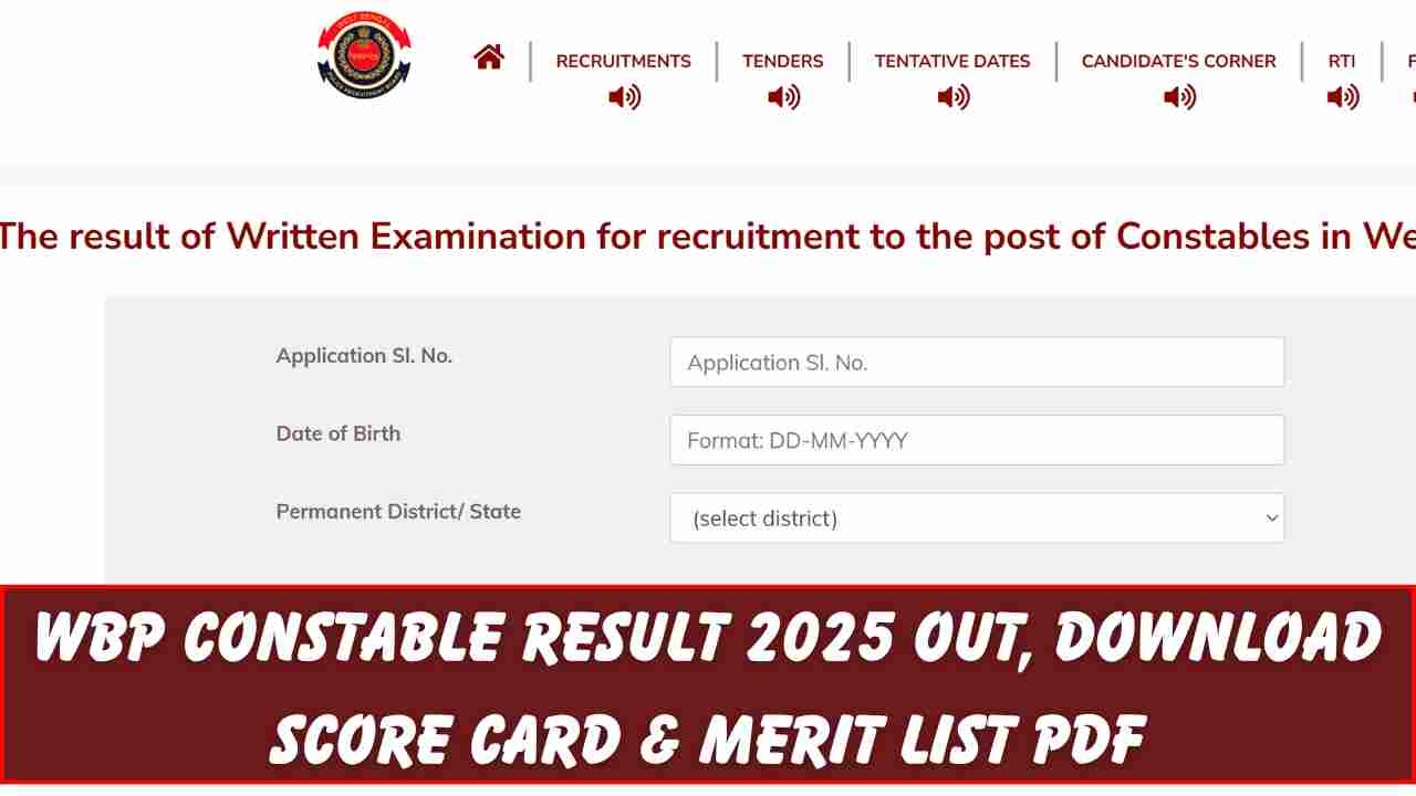 WBP Constable Result