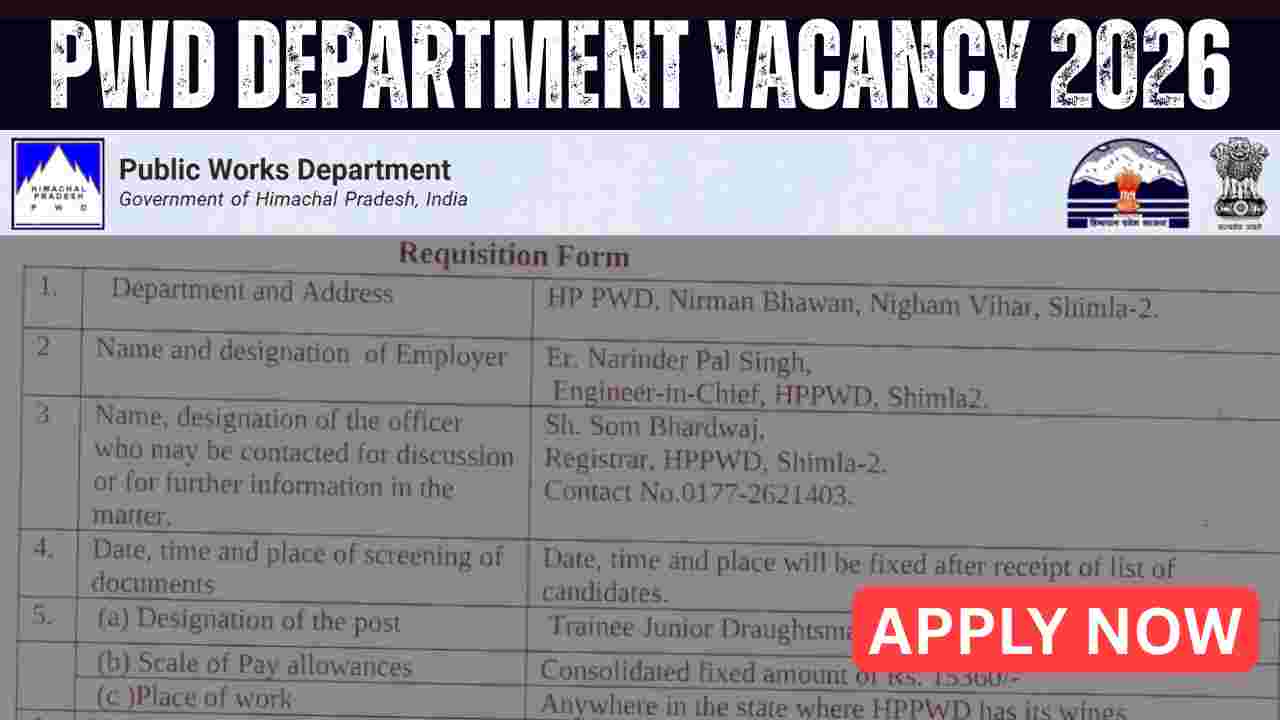 PWD Department Vacancy 2026