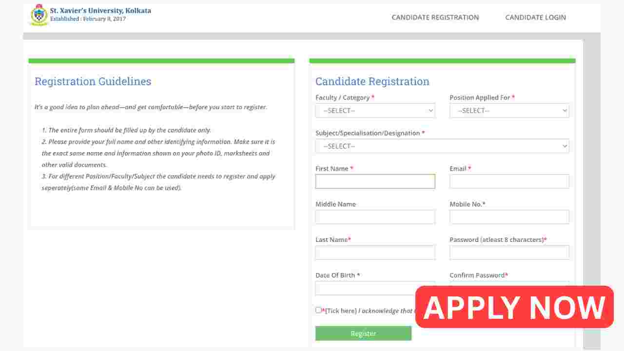 St. Xavier’s University Non-Teaching Recruitment 2026