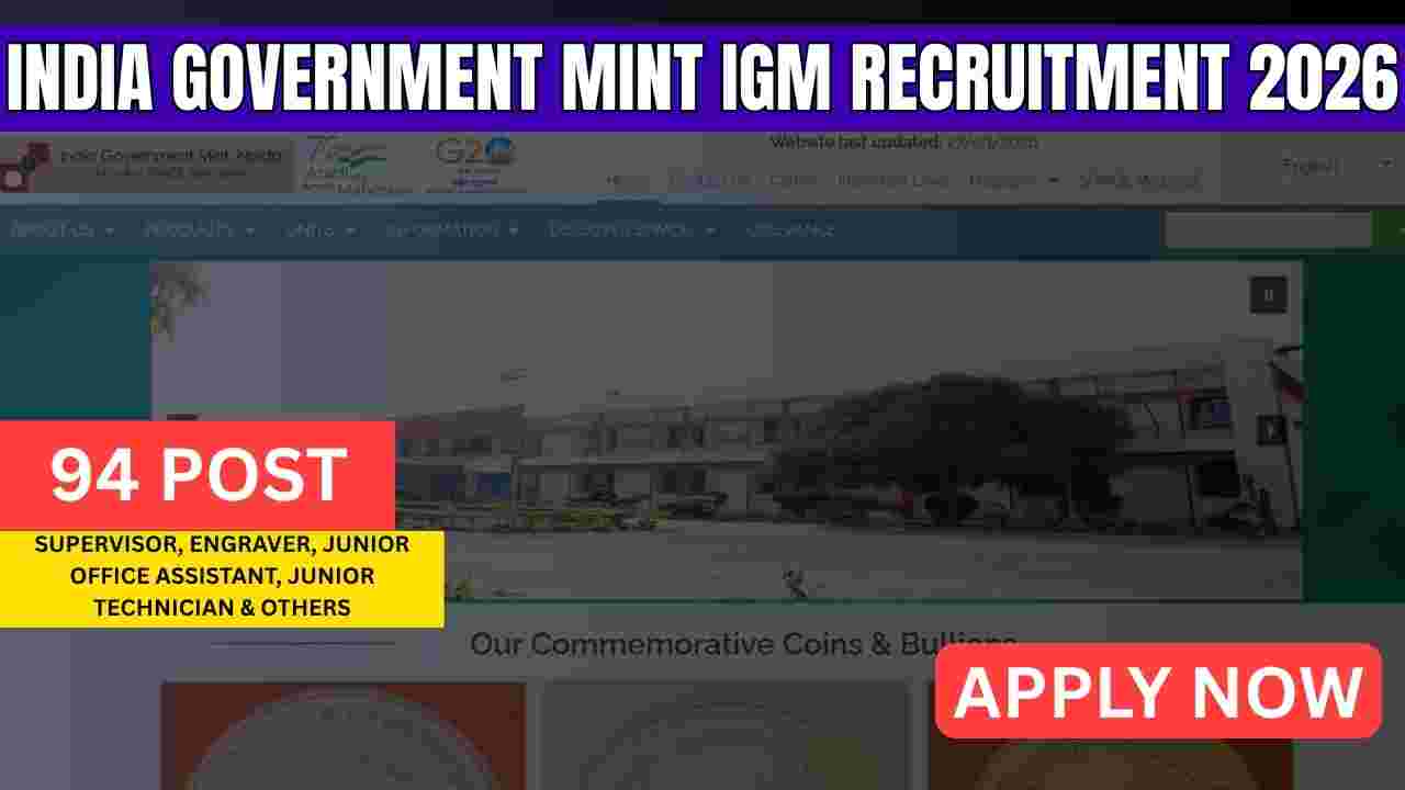 India Government Mint IGM Recruitment 2026