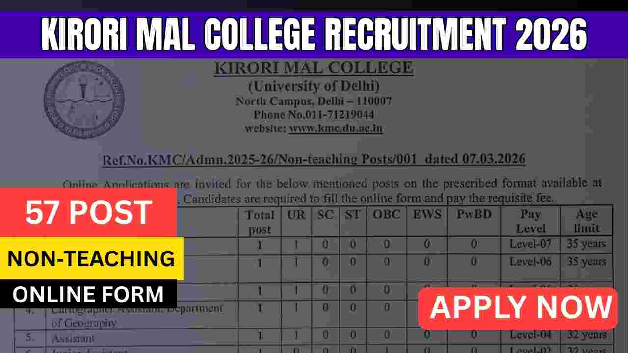 Kirori Mal College Recruitment 2026