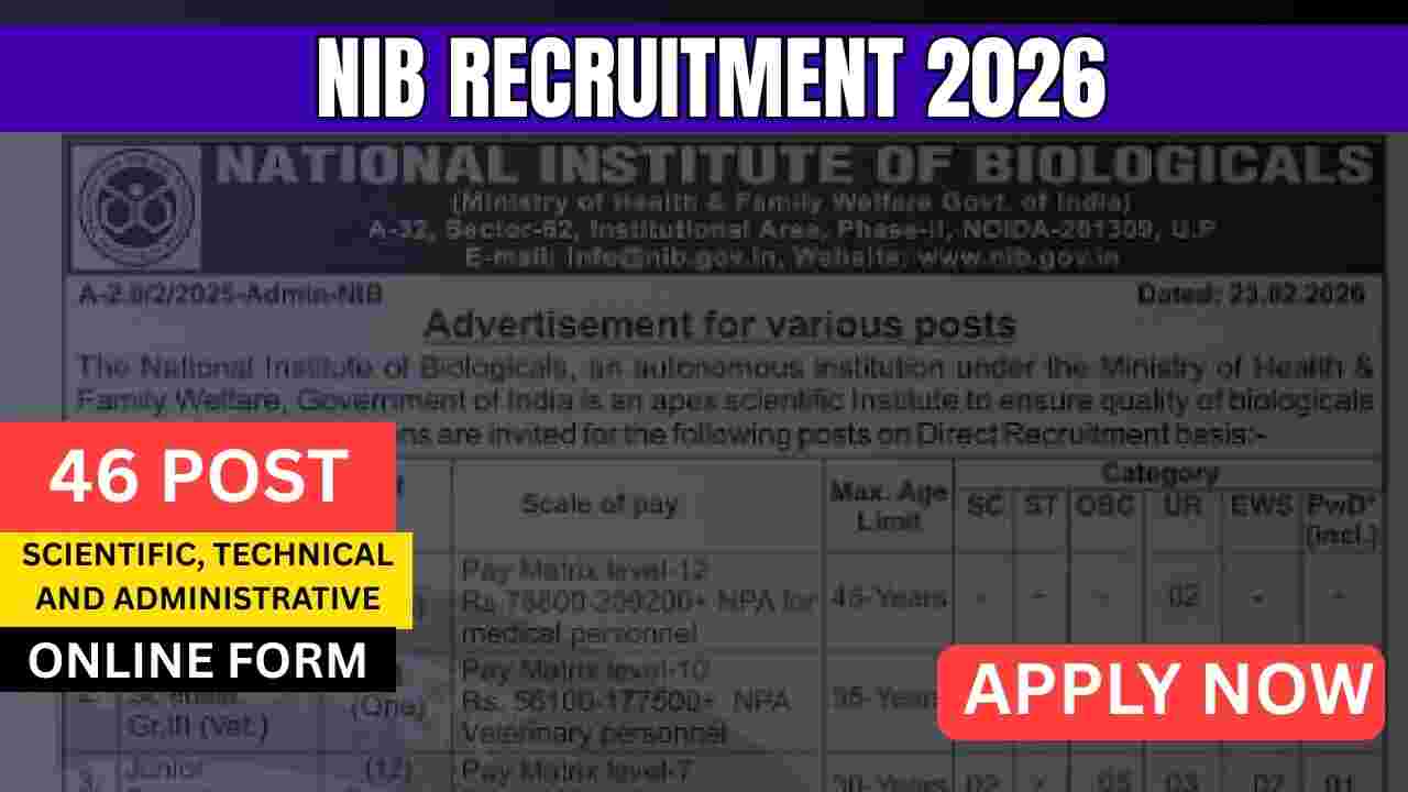 NIB Recruitment 2026