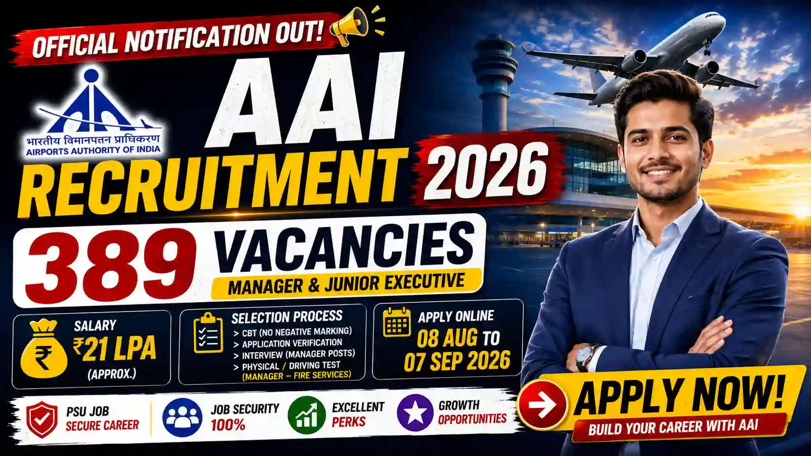 AAI Recruitment 2026 Out for 389 Vacancies