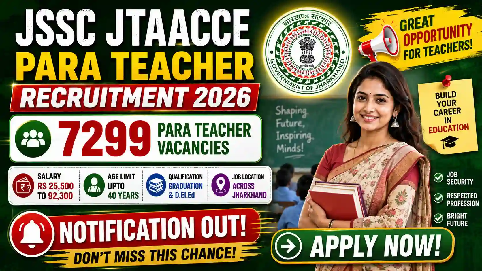 JSSC Para Teacher Recruitment 2026