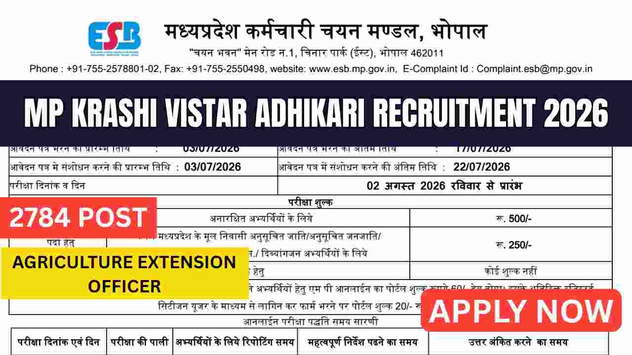 MP Krashi Vistar Adhikari Recruitment 2026