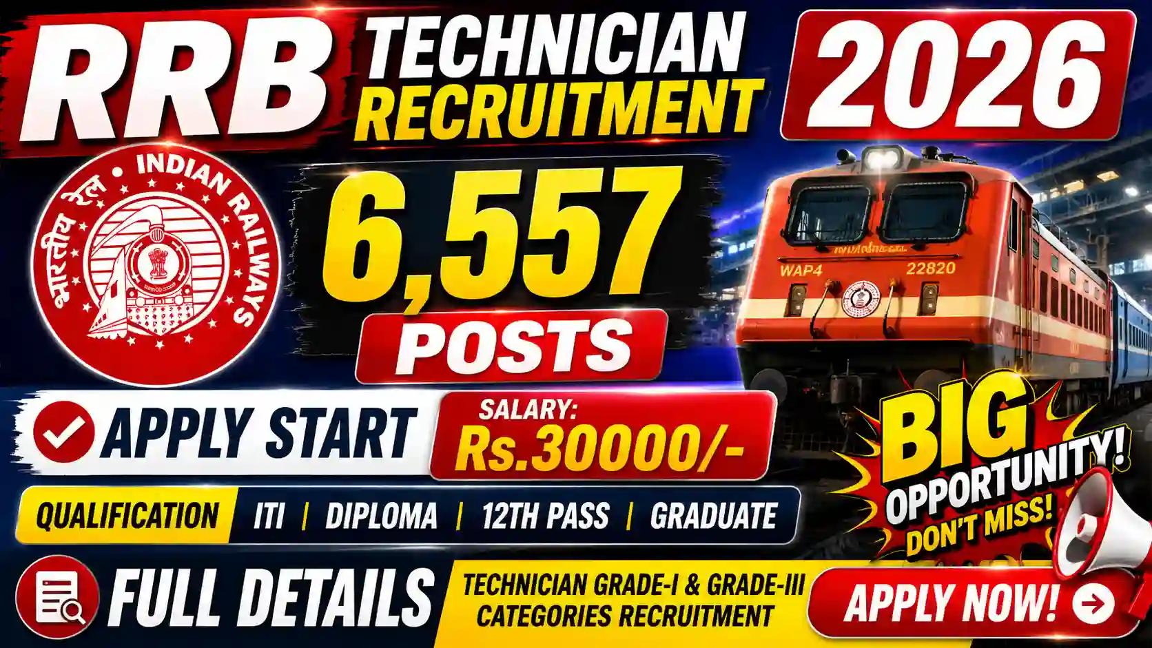 RRB Technician Recruitment 2026