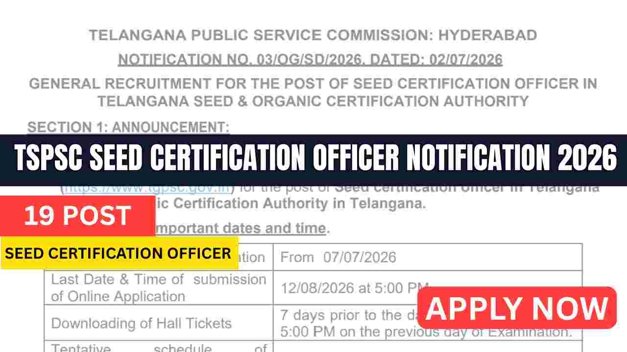 TSPSC Seed Certification Officer Notification 2026