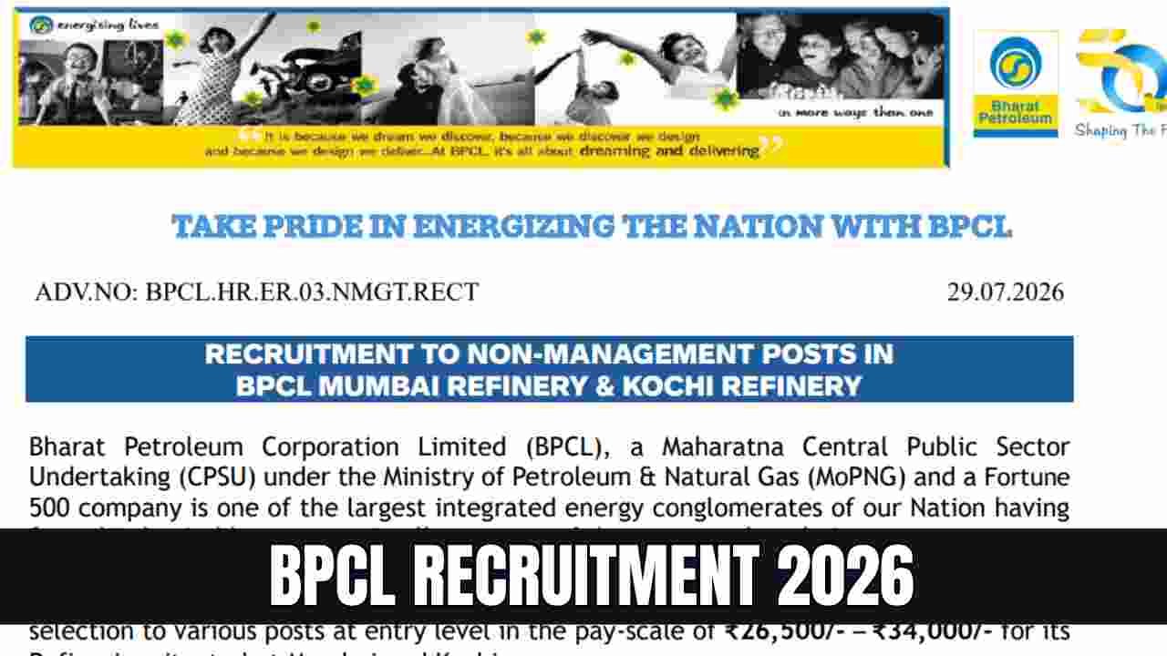 BPCL Recruitment 2026 notification