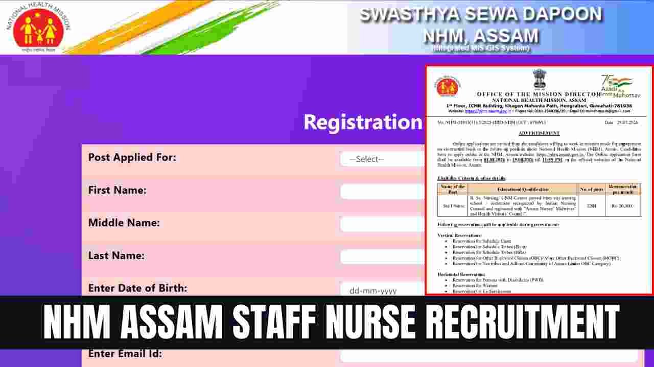 NHM Assam Staff Nurse Recruitment 2026
