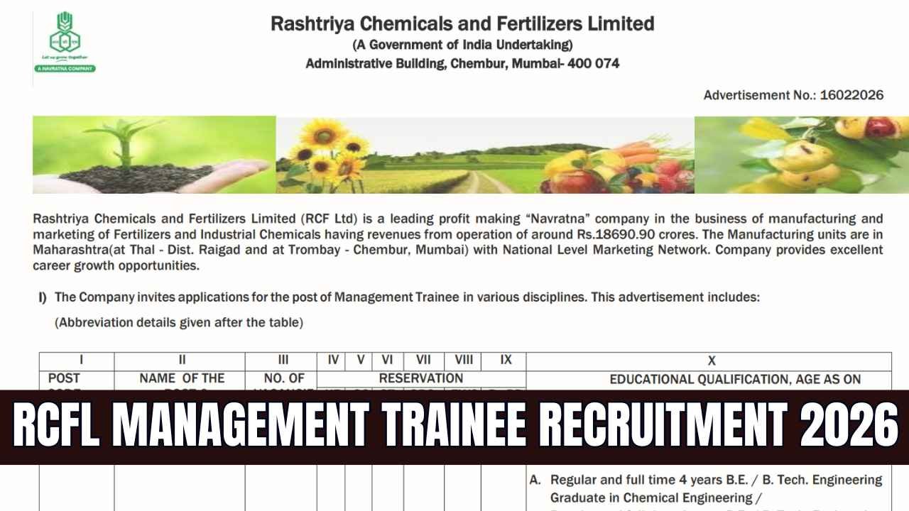 RCFL Management Trainee Recruitment 2026