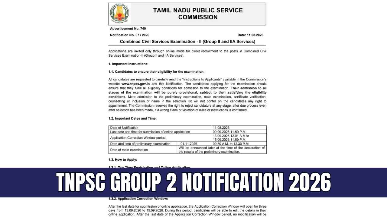 TNPSC Group 2 Notification 2026