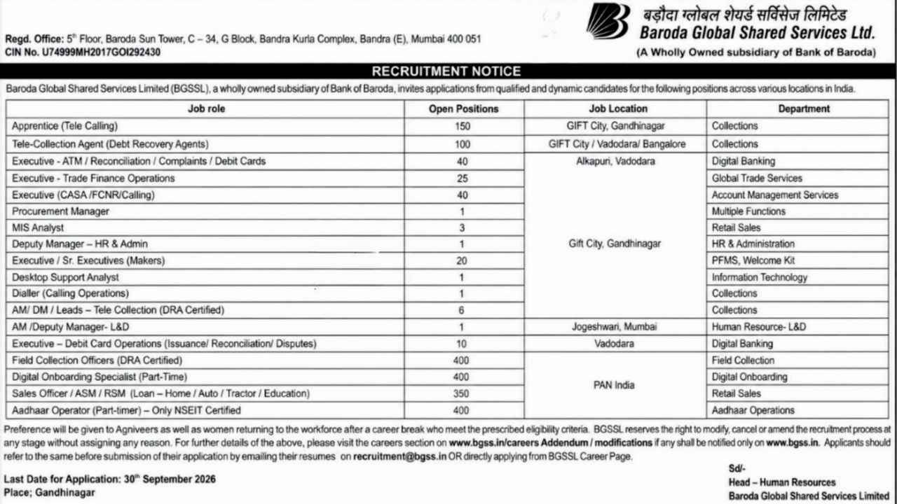 BGSSL Recruitment 2026