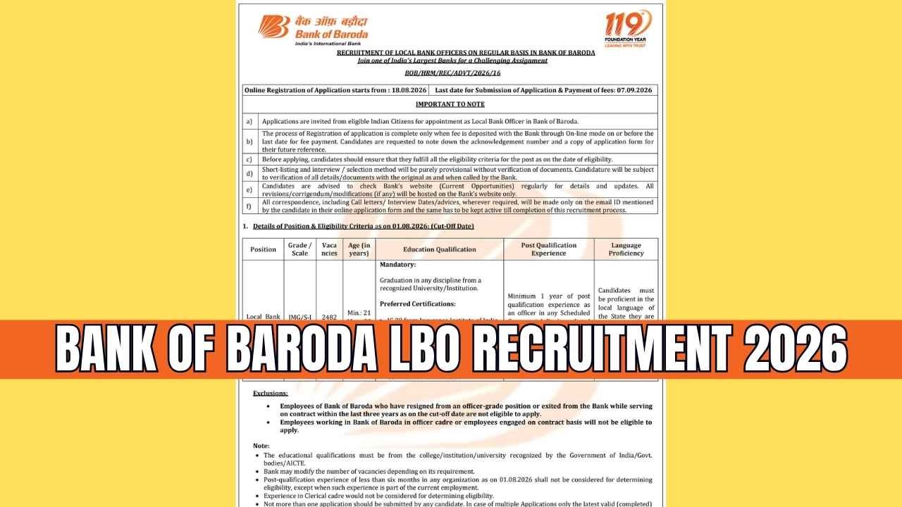 Bank of Baroda LBO Recruitment 2026