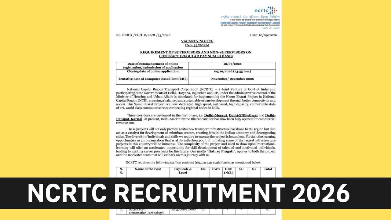 NCRTC Recruitment 2026