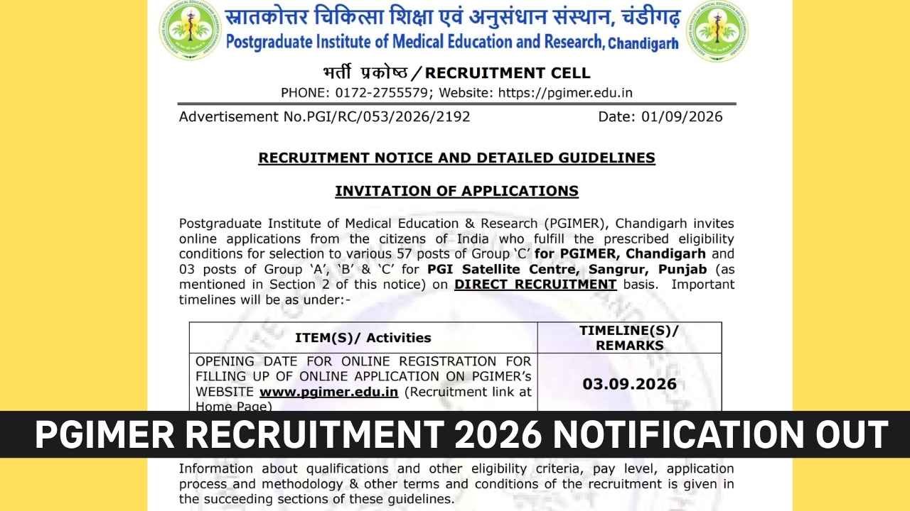 PGIMER Recruitment 2026